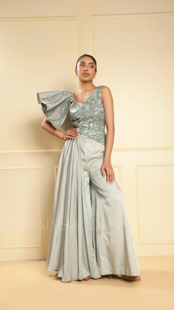 One side Ruffle Jump Suit