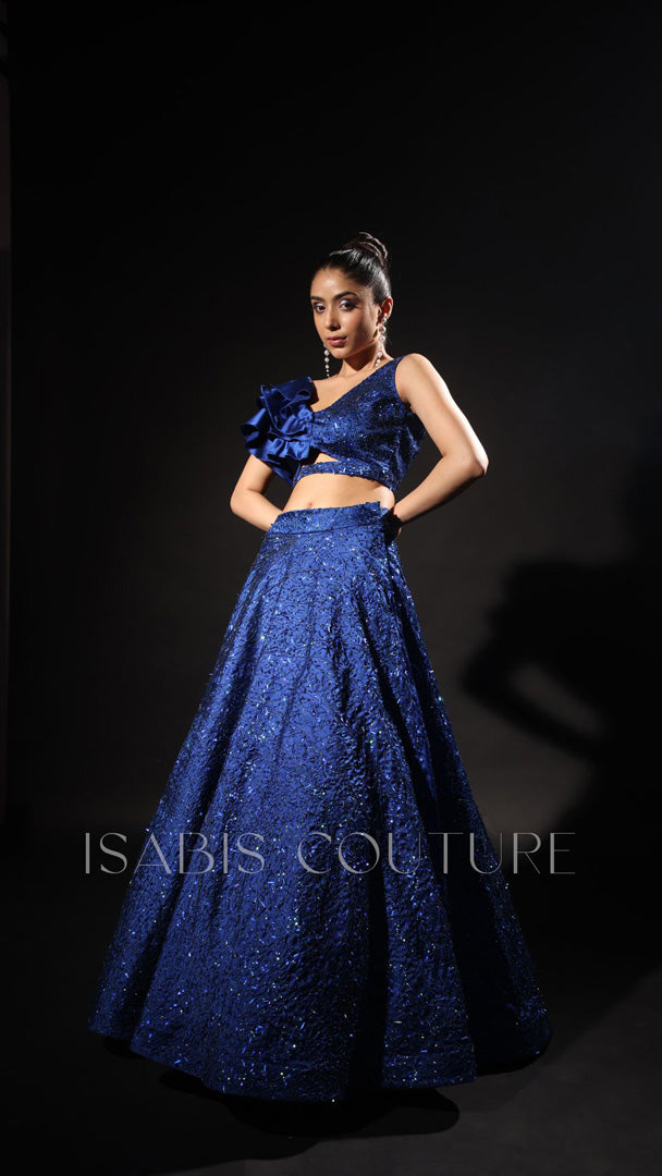 Ruffled Crop top Lehnga