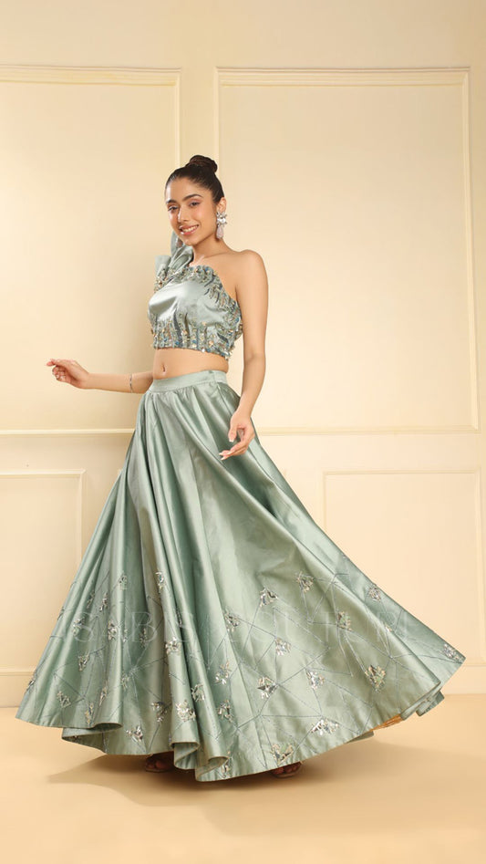 One Shoulder Cut-Out Crop Top