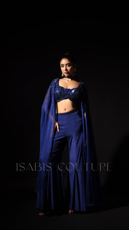 Long Embllished Cape Sleeves Crop Belbots