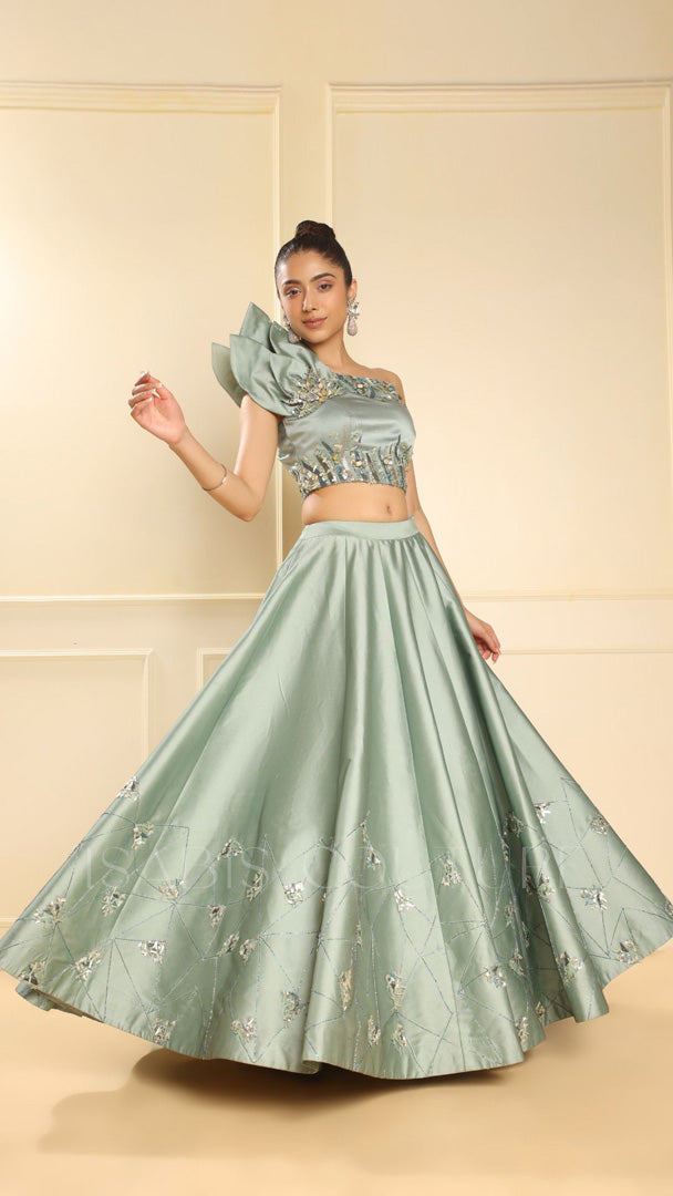 One Shoulder Cut-Out Crop Top