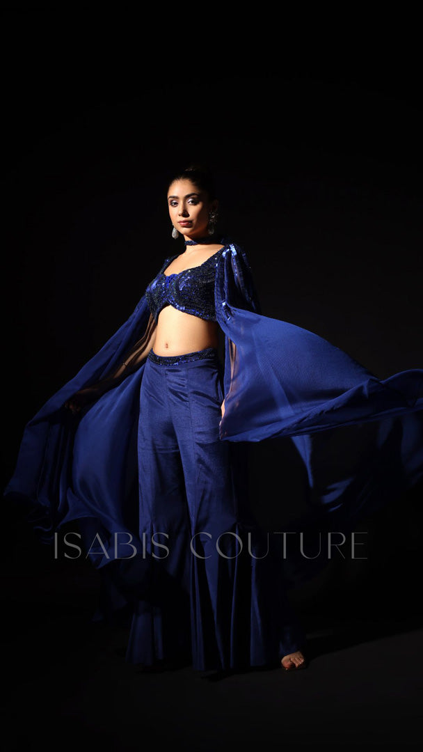 Long Embllished Cape Sleeves Crop Belbots