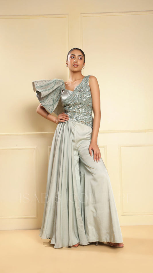 One side Ruffle Jump Suit