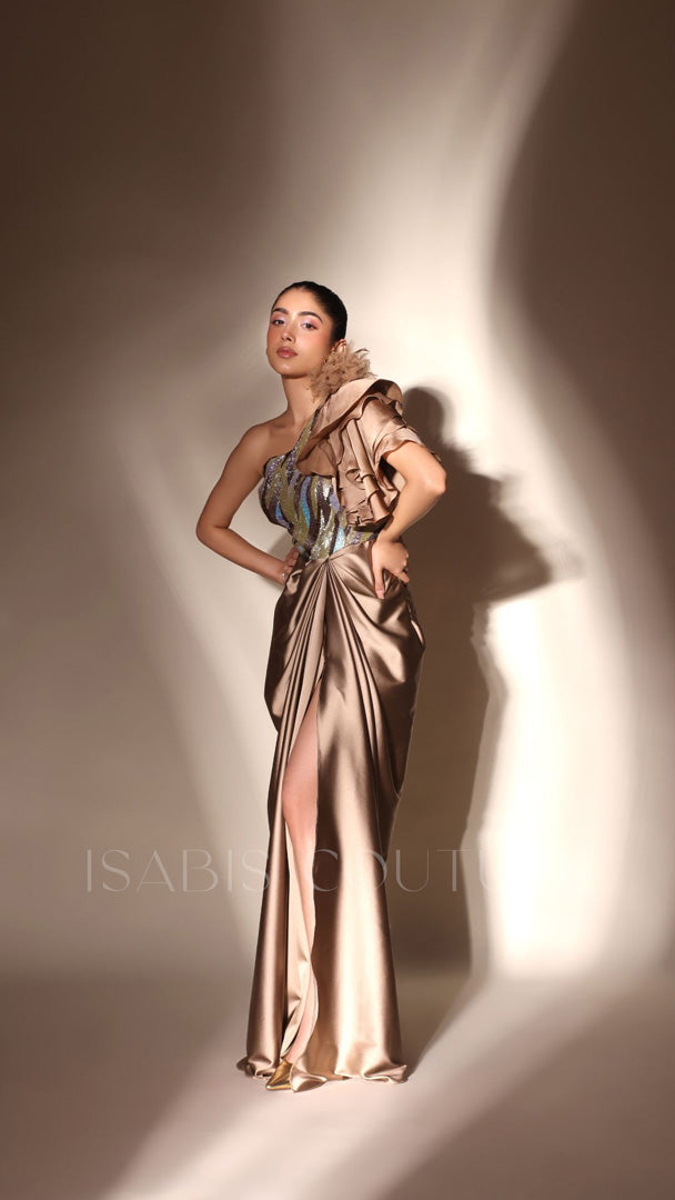 One Shoulder Side Cut-out Dress