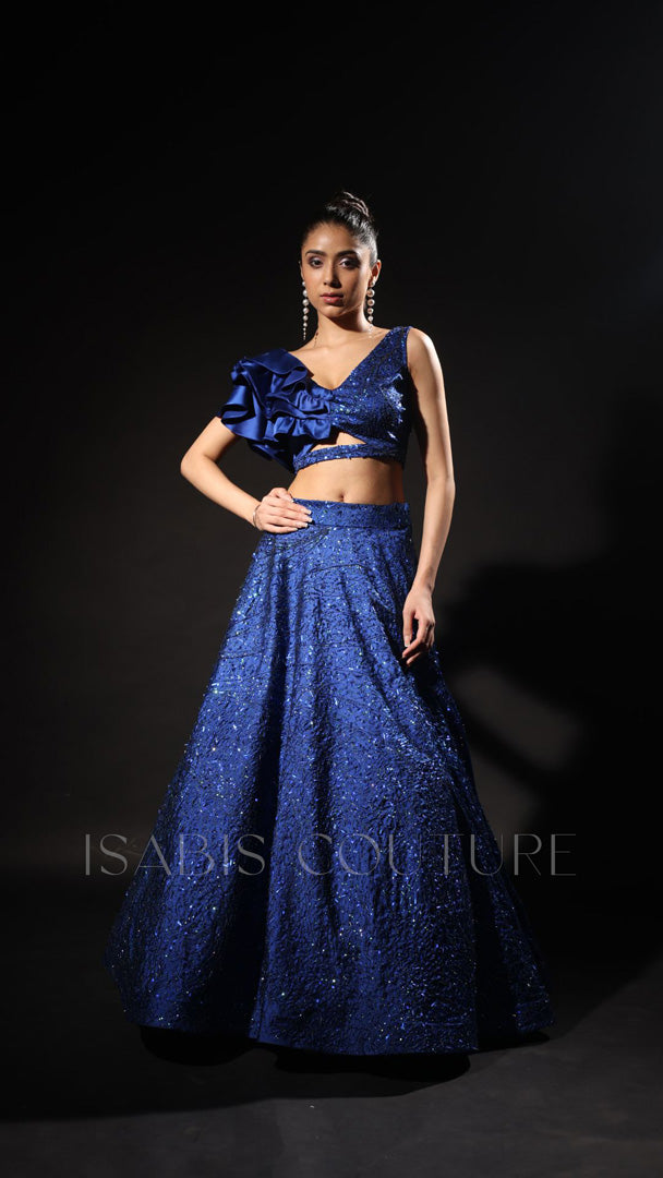 Ruffled Crop top Lehnga