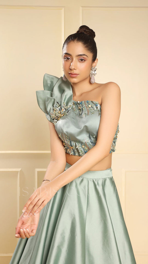 One Shoulder Cut-Out Crop Top