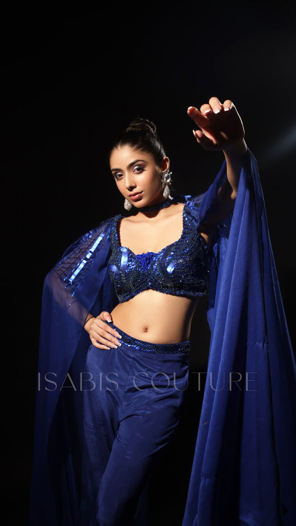 Long Embllished Cape Sleeves Crop Belbots