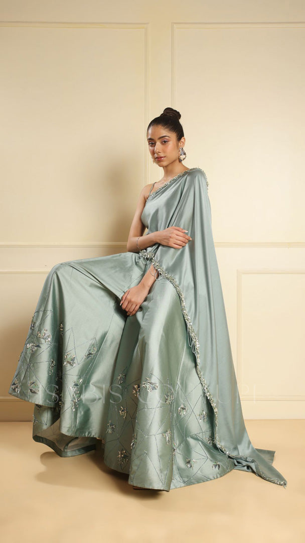 One Side Off Shoulder Drape Jump Suit